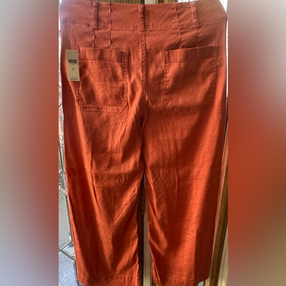 Anthropologie The Colette Cropped Wide-Leg Pants by Maeve: Linen Edition US 28